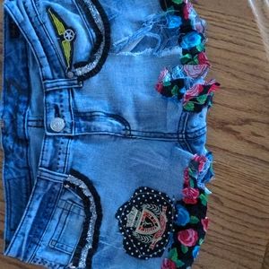 Blue jean tattered shorts